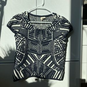 Anthropologie thick detailed knit top